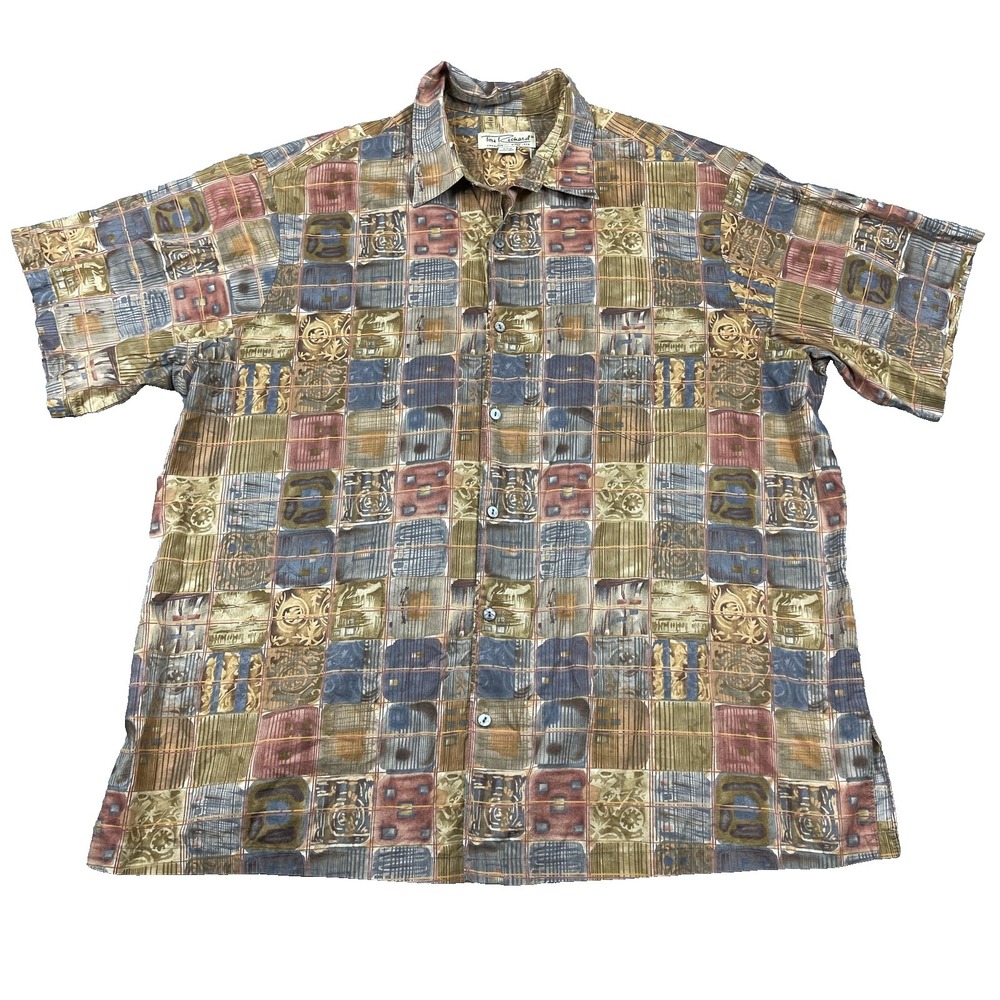 Vintage Tori Richard Shirt Mens 2XB Geometric‎ Lawn Hawaiian Aloha Resort